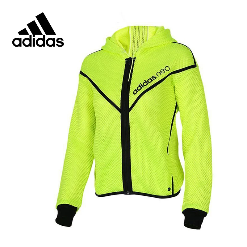 

Adidas Original New Arrival Official NEO Women's Jacket Breathable Fluorescence Hooded Sportswear AJ8637