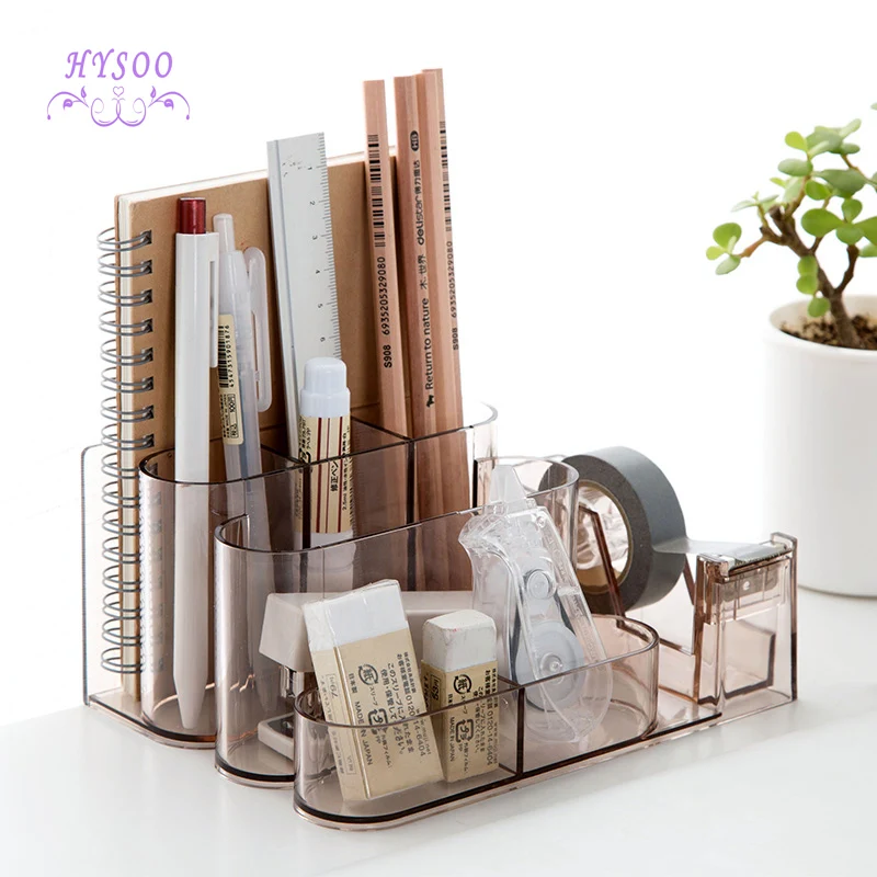 

Transparent desktop stationery storage box desk racks office supplies storage racks sorting box
