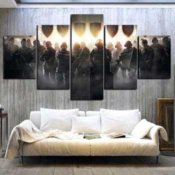 

Canvas Printed Poster Wall Art Rainbow Six Siege Soldiers Home Decorative Painting Cuadros Pictures For Corridor Modular Framed