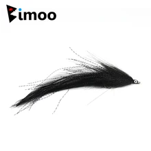 Bimoo 2 pçs tamanho 2 # enganador preto moscas de água salgada pique streamer voar para voar pesca moscas