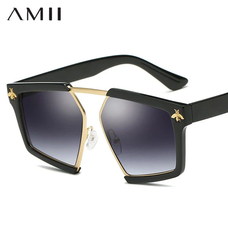 AMII 2018 Bee pattern Sunglasses Ms Brand Designer Sun Glasses Driving Oculos De Sol Masculino Grandmaster Square Sunglass | Аксессуары