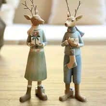 AIBEI-американский стиль, смола, пары, лося 2 шт./компл., сказочные сказки, Королевство, искусственная фигурка moose, домашнее украшение для свадьбы подарок, ремесло