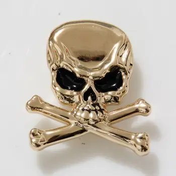 

(KB708) 10pc Cowboy Decor Skull Crossbones Button Gold Leathercraft