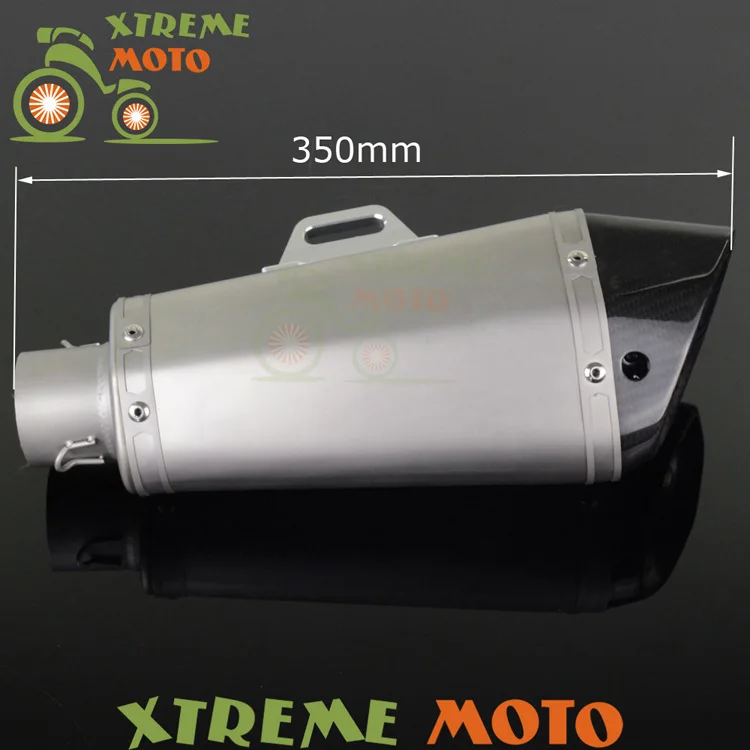 38 51mm Carbon Fiber Ending Exhaust Muffler Pipe Slip On For Street