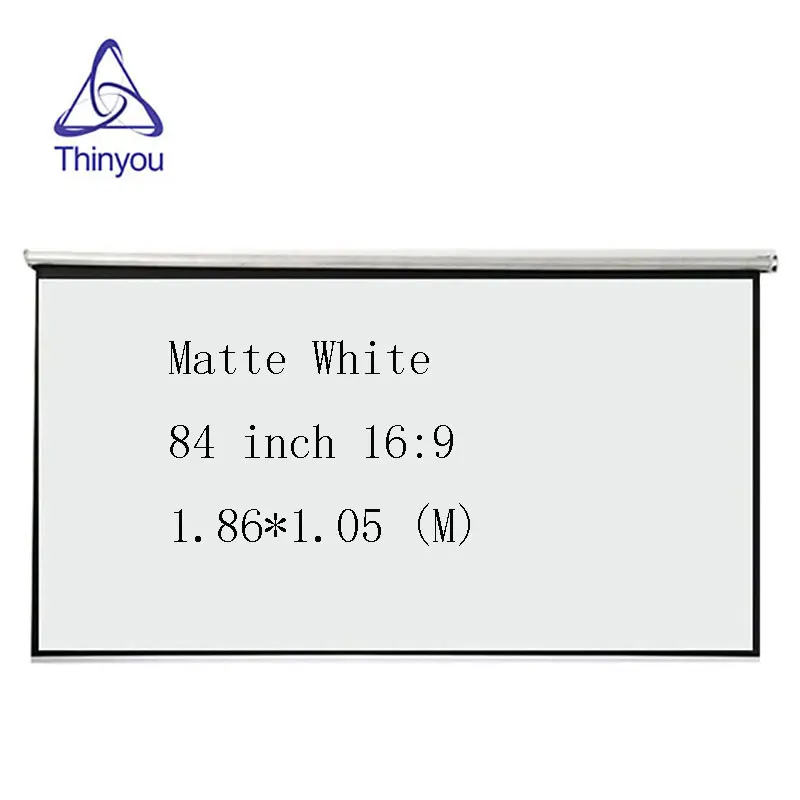 

Thinyou 84 Inch 16:9 HD Projector Screen matte white Manual Pull Up Diagonal Aspect Ratio 16:9 for home cinema school office
