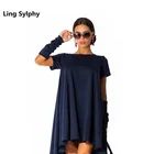 Save 9.12 on Top Hot Fashion O-neck Casual Clothing Women Dress Short Sleeve Loose Dress Women Asymmetrical Bodycon Dresses Vestidos