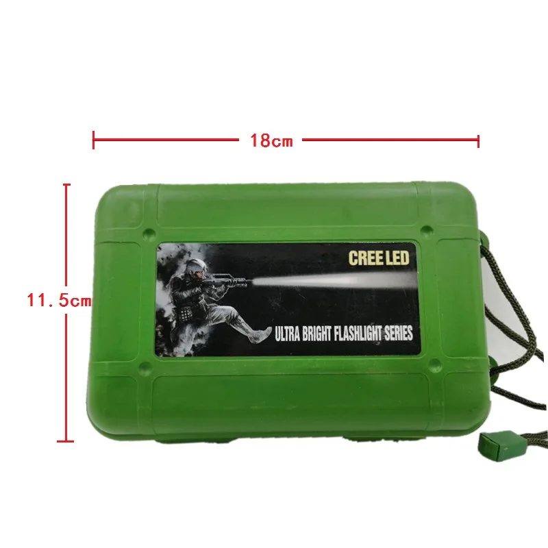 Green Plastic Travel Box Case Storage for Flashlight Torch Lamp