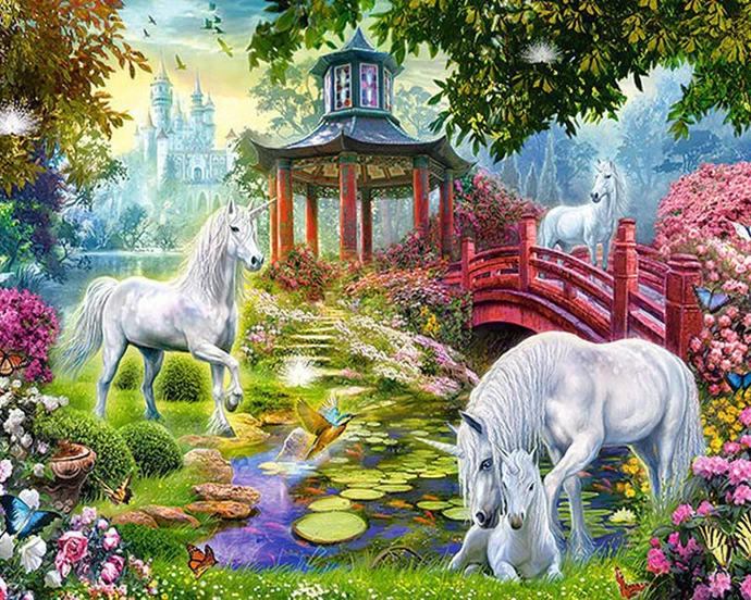 5D Diy Diamond Embroidery Animals Diamond Mosaic Unicorn And Birds Diamond Painting Cross Stitch Wedding Decoration Wall Sticker