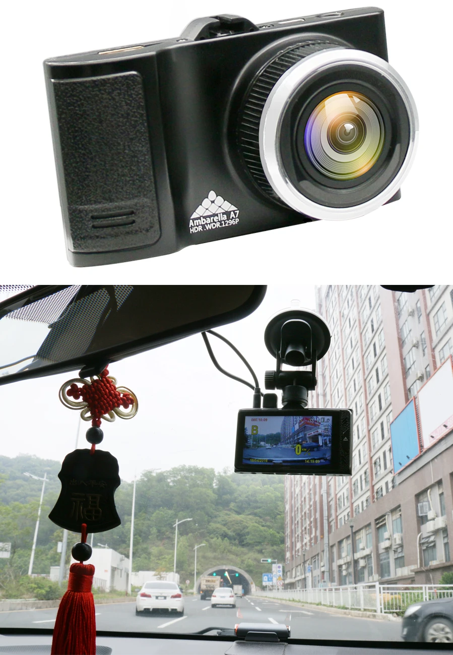 KOMMANDER Автомобильные видеорегистраторы GPS камера 2 в 1 LDWS Ambarella A7LA50 скорость cam Full HD 1296 P видеомагнитофон " ночного видения регистраторы