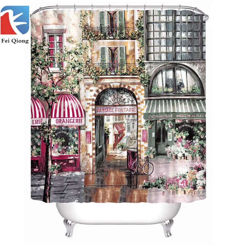 

Feiqiong Mildew Resistant Anti-Bacterial Polyester Shower Curtain 72x72 Clear Non Toxic, No Chemical Odor, Rust Proof Grommets