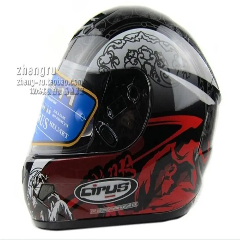 

Free shipping, HJC's brand CIRUS HS-11, the new racing helmet, motorcycle helmet, black and red lightning female