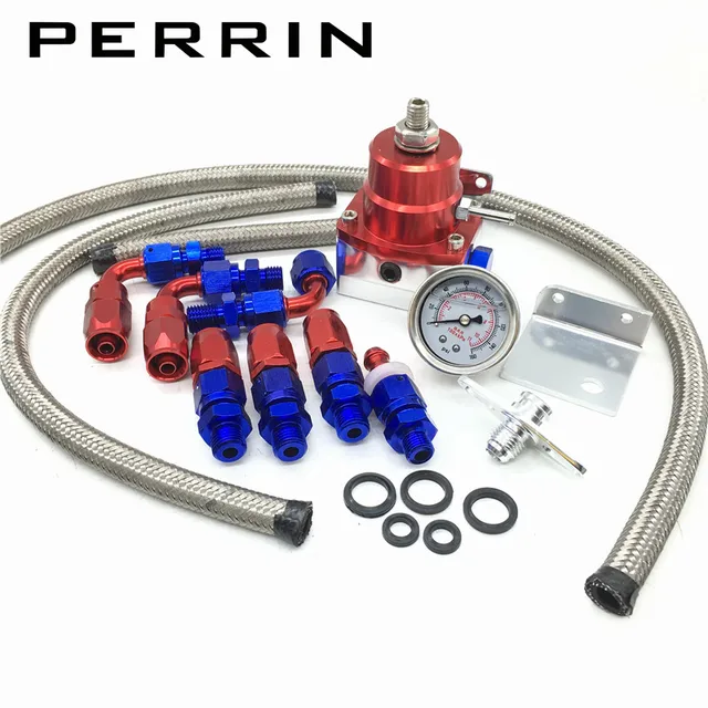 Universal Adjustable Fuel Pressure Regulator with Gauge / Oil 160psi