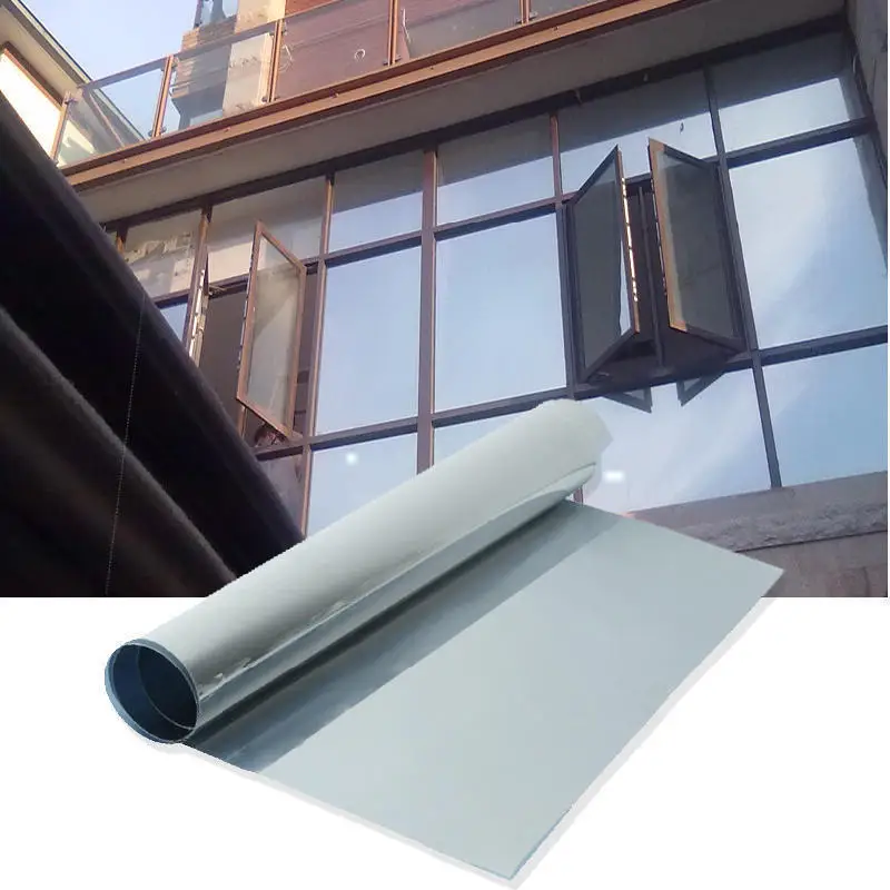 

50*100cm Glass Films Privacy Silver Window Sticker One Mirror Way Heat Insulation Sunscreen Solar Reflective Opaque