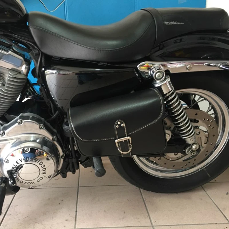 Motorcycle Bag For Sportster Yamaha SUZUKI CAFE RACER Motorbike Electric E-bike Saddle Bags Pu Leather Out Door Luggage Tool Bag (1)