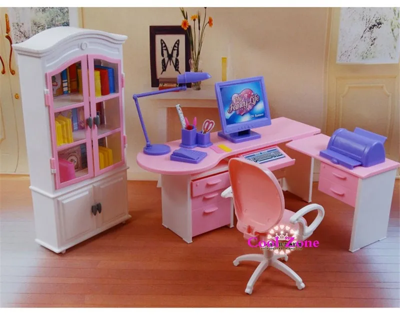 Миниатюрная мебель для офиса, игровой набор для Барби, кукольный дом, лучший подарок, игрушки для девочек