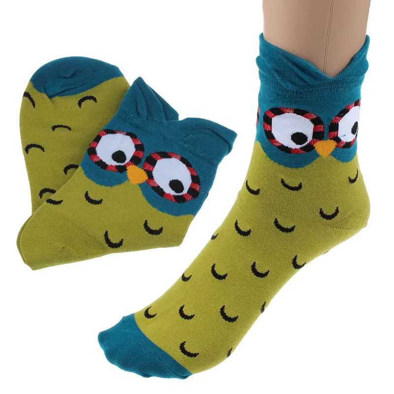 Новые модные уникальные хлопковые носки с милой совой для мальчиков и Chaussette