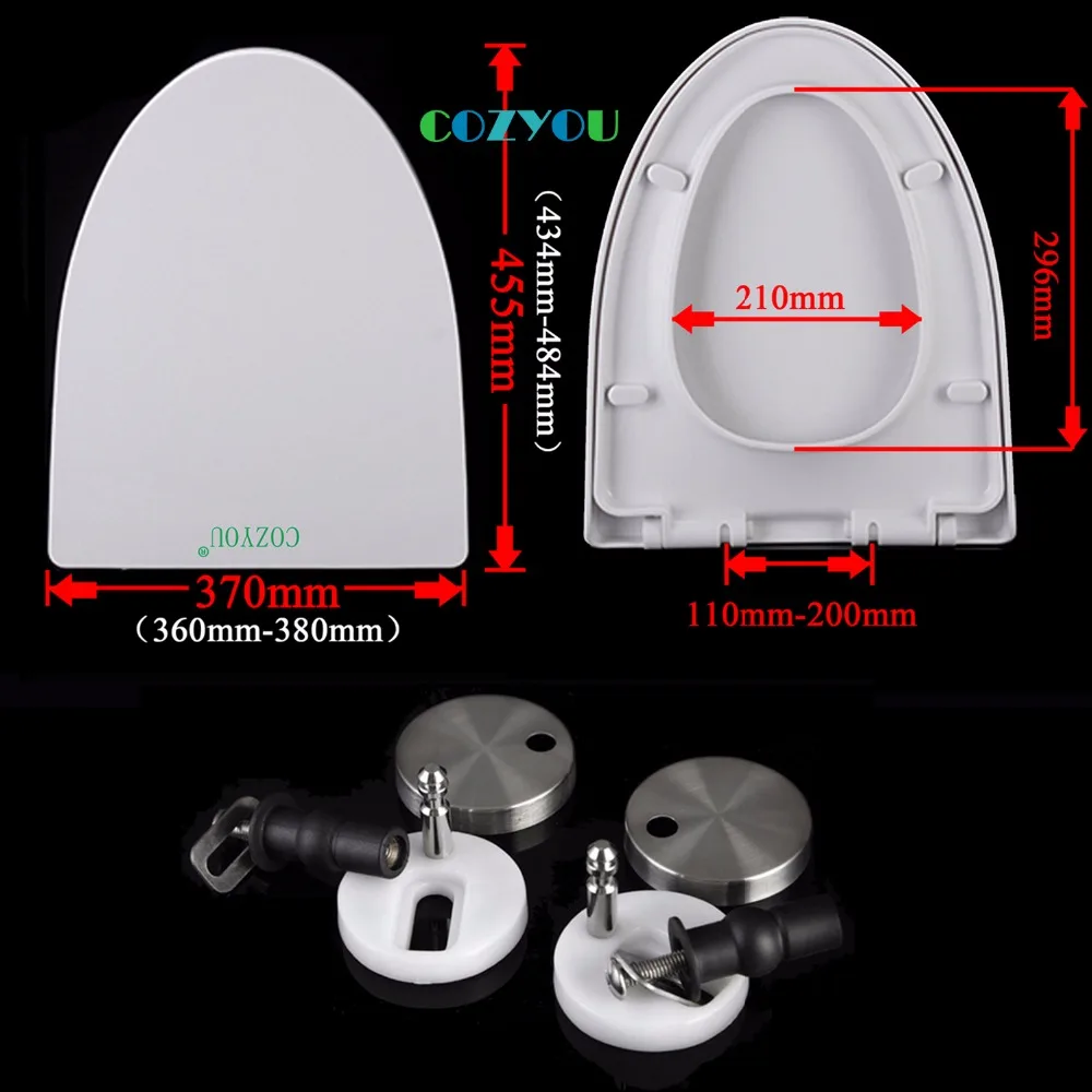 V удлиненное мягкое закрывающее сиденье для унитаза из полипропилена с двумя кнопками, БЫСТРОРАЗЪЕМНАЯ длина 434 мм до 484 мм, ширина 360 мм до 380 мм GBP17317SV