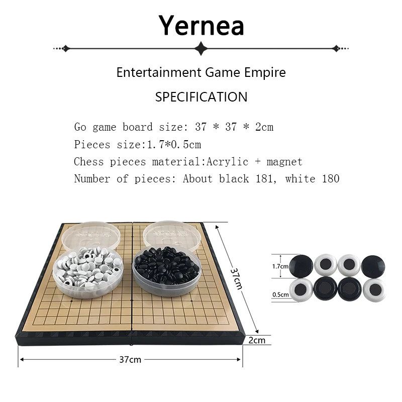 Yernea المغناطيسي طوي go قطع كبيرة المغناطيسي للطي الشطرنج لعبة الشطرنج لعبة مجموعة 37*37*2 سنتيمتر الترفيه هدية