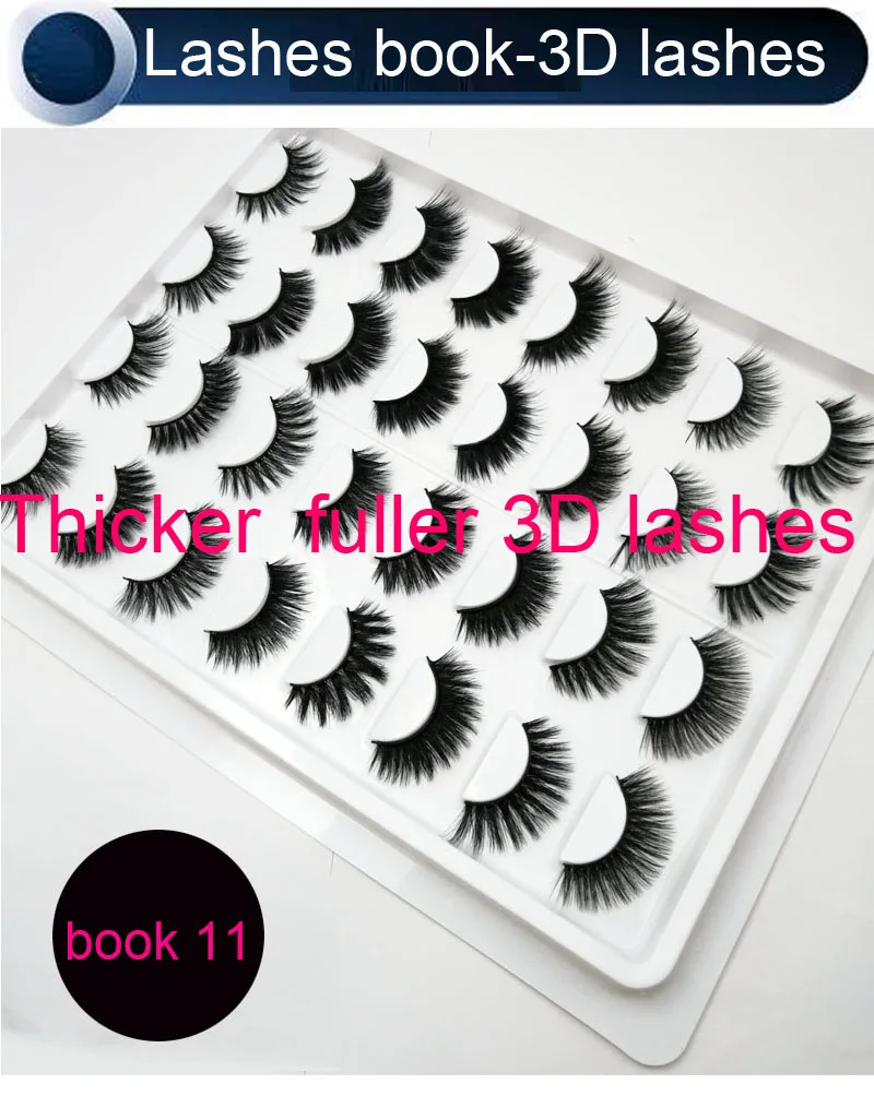 Новые стили 3D Искусственные норковые ресницы шелковые 16 пар ресниц книга толстые