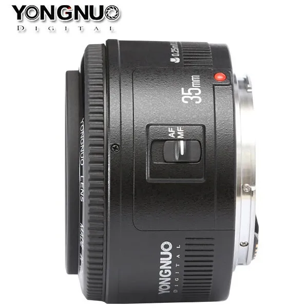 Светодиодная лампа для видеосъемки Yongnuo 35 мм объектив YN35mm F2.0 широкоугольный объектив с фиксированным фокусным расстоянием цифрового однообъективного зеркального фотоаппарата объектив для canon 600d 60d 5DII 5D 500D 400D 650D 600D 450D 60D 7D