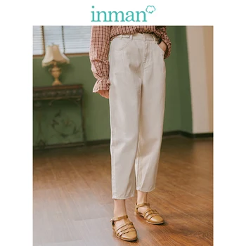 

INMAN Spring Autumn Young Literary Style Medium Waist Loose Retro Women Pencil Jeans