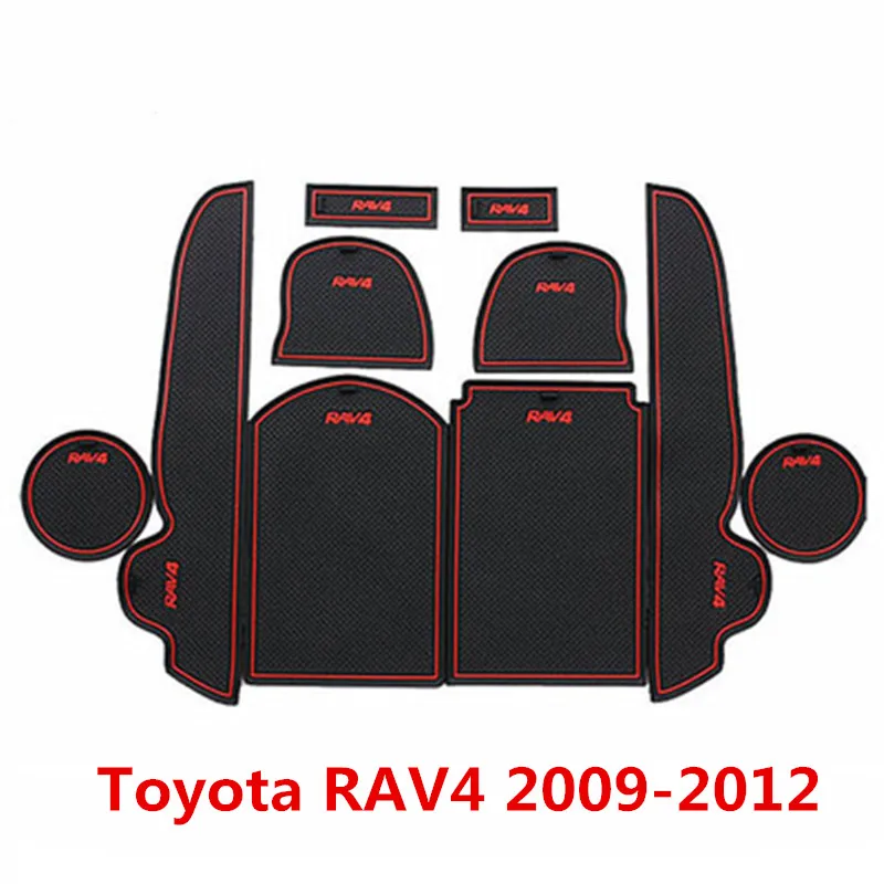 Противоскользящий Нескользящий Резиновый колпачок держатель наклейка слот для ворот Коврик для двери паз коврик для Toyota RAV4 2013- интерьерный Декор - Название цвета: door groove pad