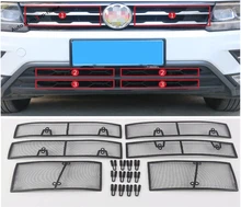 Yimaautotrims Front Grille Insect Screening Mesh Insert Net Cover Trim Fit For Volkswagen VW Tiguan 2016 - 2019 Exterior Kit dot mesh insert crochet trim shirt