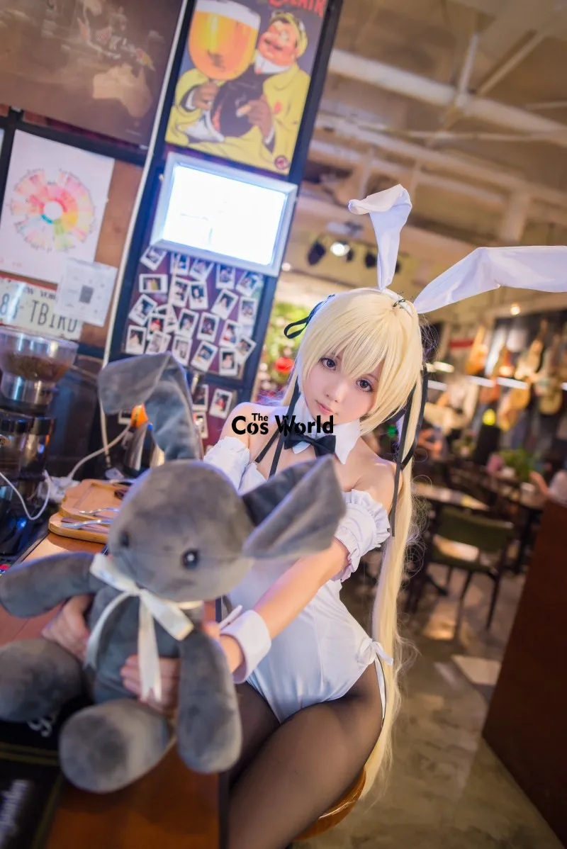 Yosuga no Sora Kasugano Bunny Girl Сексуальная горничная топ платье униформа наряд Аниме