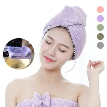 

XY Fancy Newest Microfibre After Shower Hair Drying Wrap Womens Girls Lady's Towel Quick Dry Hair Hat Cap Turban Head Wrap Bathi