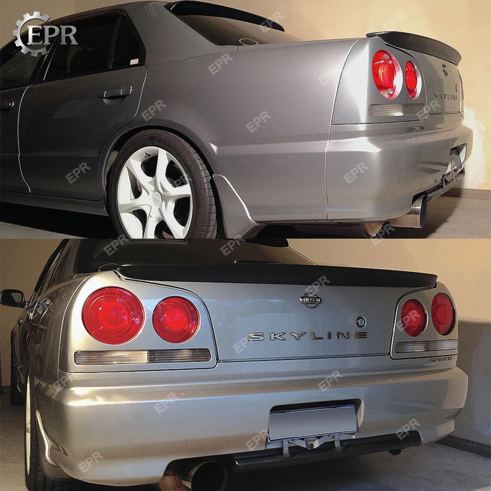 Для Nissan Skyline R34 GTR углеродное волокно происхождение заднее крыло (только 4 двери)