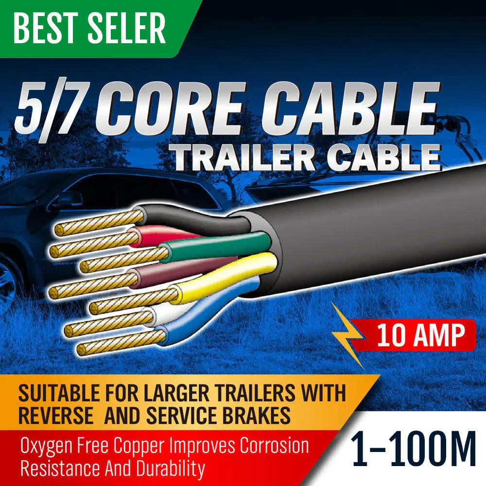 20M 30M 7/5Core Trailer wiring Cable plug core tool cable 2.5mm Train