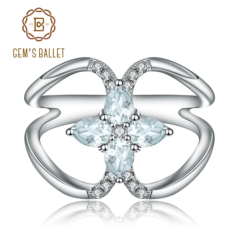 Gem's Ballet 0.75Ct Natural Sky Blue Topaz Gemstone Engagement Ring For Women 925 Sterling Silver Finger Ring Fine Jewelry Gem's Ballet 0.75Ct Natural Sky Blue Topaz Gemstone Engagement Ring For Women 925 Sterling Silver Finger Ring Fine Jewelry