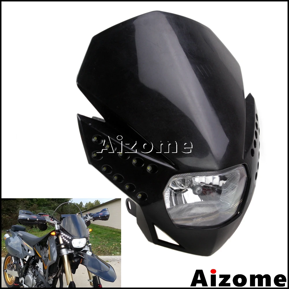 Best Price for  Universal Motorcycle LED Headlight Fairing For Yamaha Suzuki WR YZ XT TTR TW RMZ DRZ 225 250 400 42