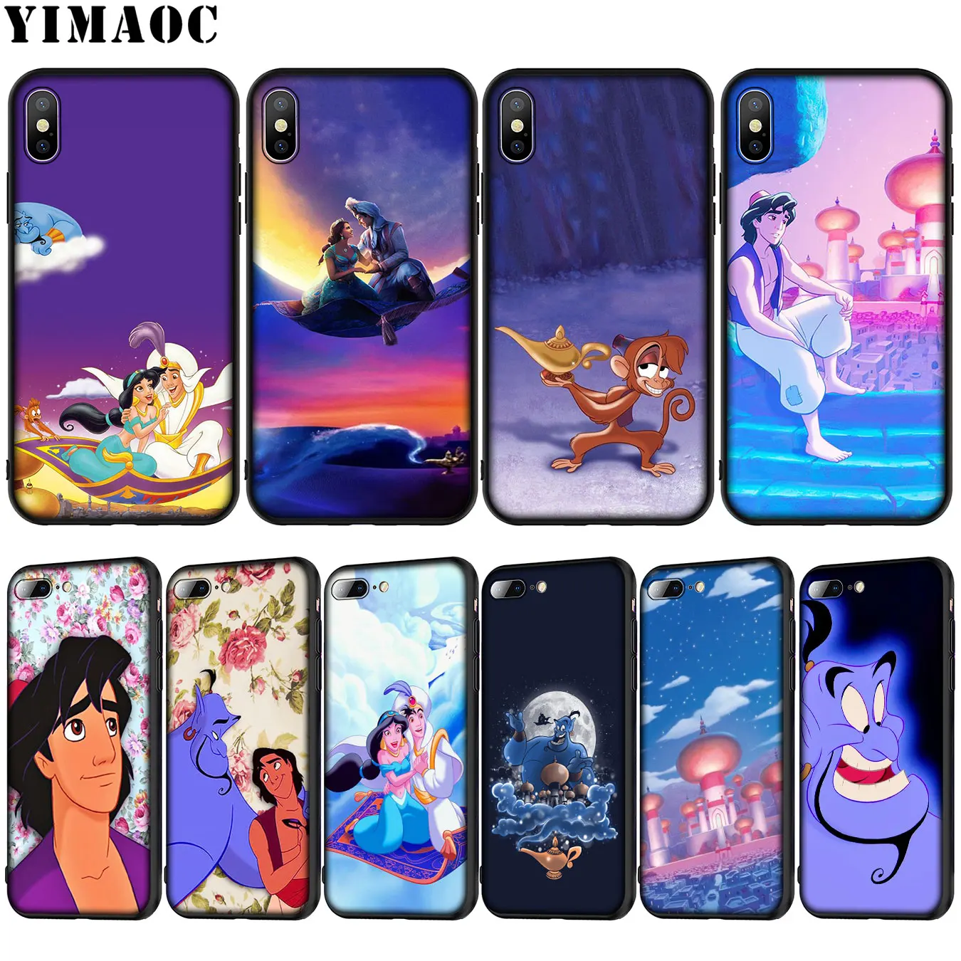 

YIMAOC Cartoon Aladdin 2019 Soft Silicone Phone Case for iPhone XR X XS Max X 6 6S 7 8 Plus 5 5S SE Black TPU Cover