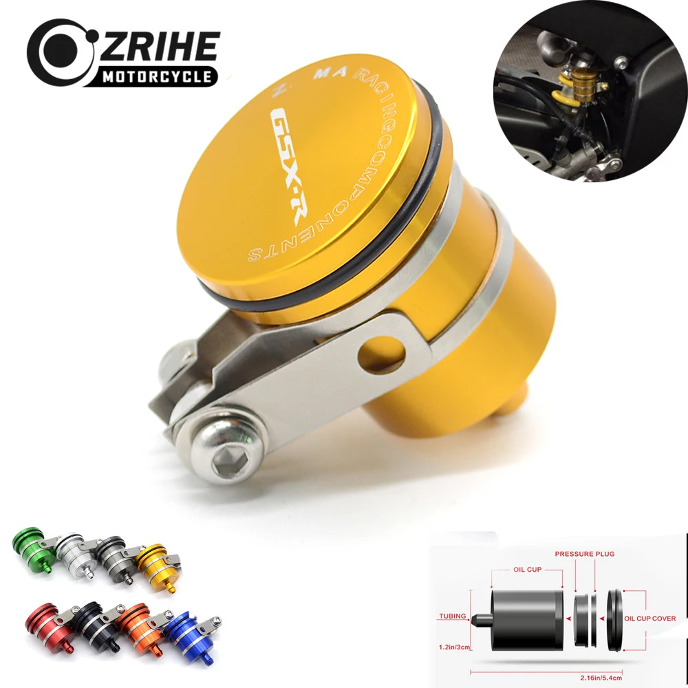 ZRIHE logo GSXR For Suzuki HAYABUSA/GSXR1300 2008-2016 GSXR 1300 Motorcycle Brake Fluid Reservoir Clutch Tank Oil Fluid Cup