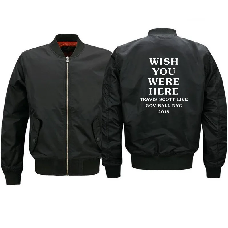 

Travis Scott Astroworld GOV BALL NYC 2018 jacket Mens and Womens Hip hop mens streetwear Outerwear Ma1 Bomber Jacket Men
