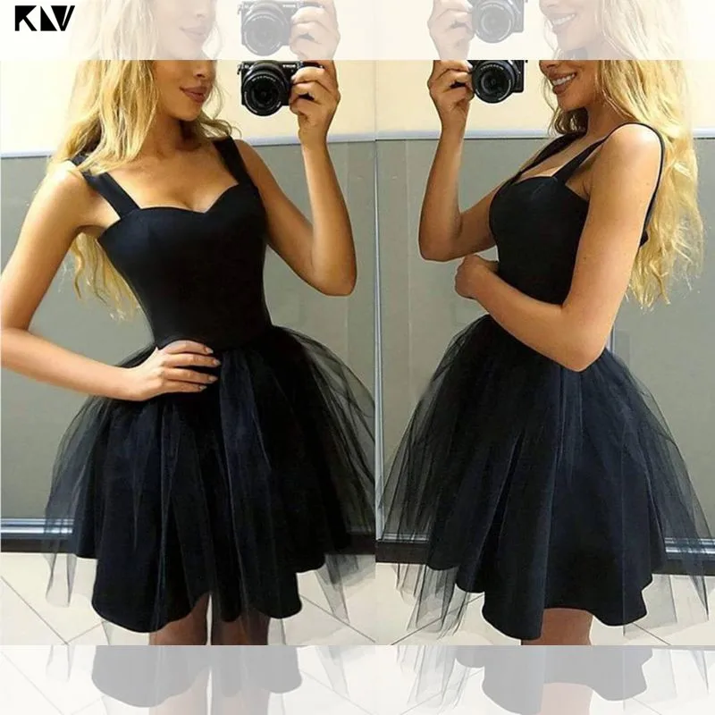 

KLV Sleeveless Wedding Prom Evening Party Cake Tulle Dress Solid Color High Waist Mesh Layer Pleated Swing Sling Tutu Dress