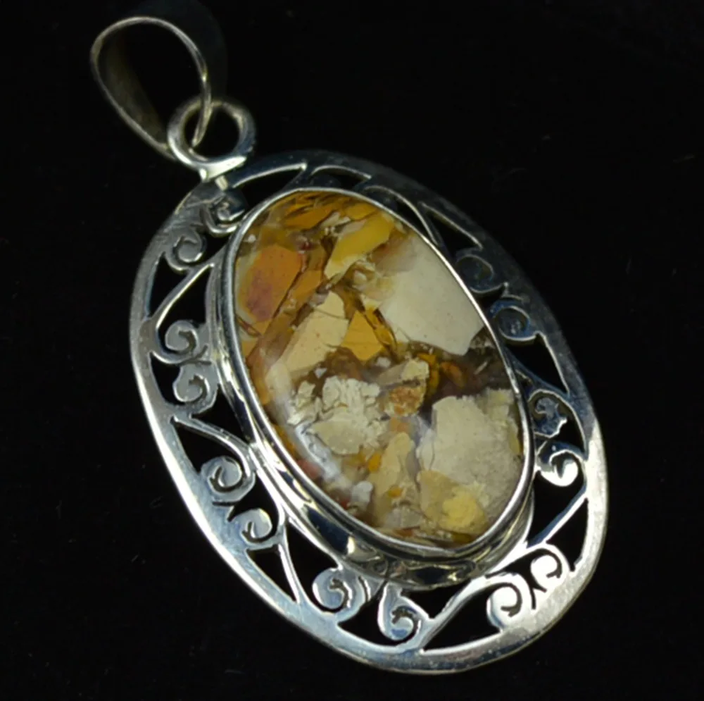 

Hand make Blend Moonkaite Pendant 100% 925 Sterling Silver, 42.4 mm , AP6143