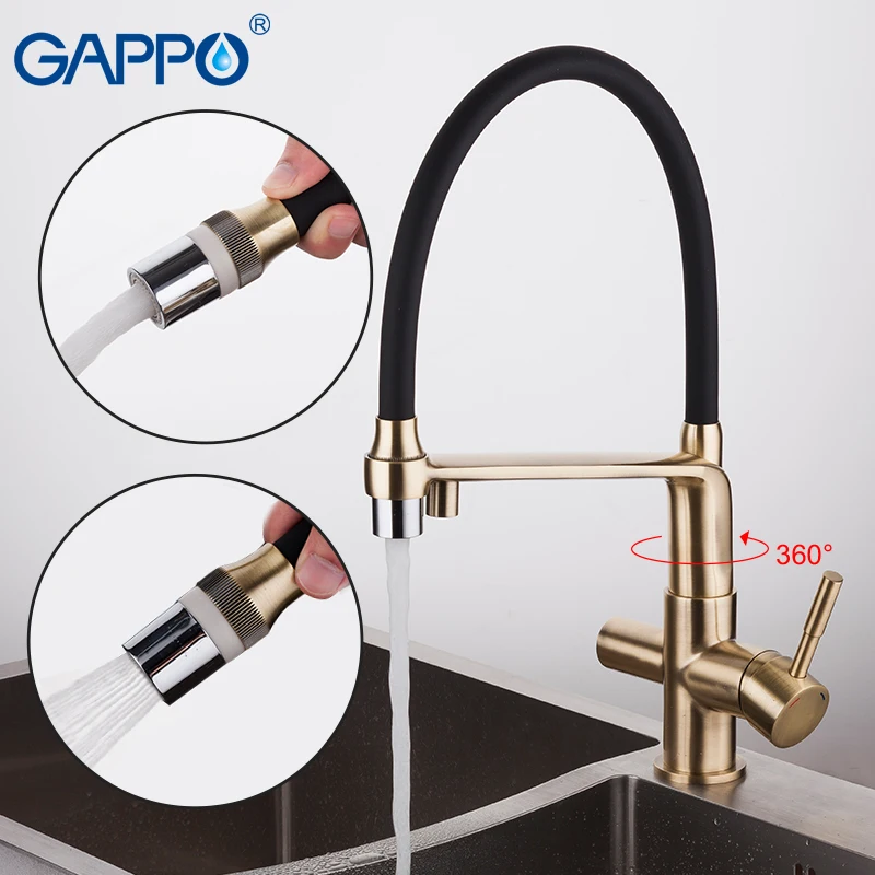 GAPPO kitchen faucet with filtered water taps water mixer torneira kitchen sink faucet mixer Brass kitchen faucet mixer taps    