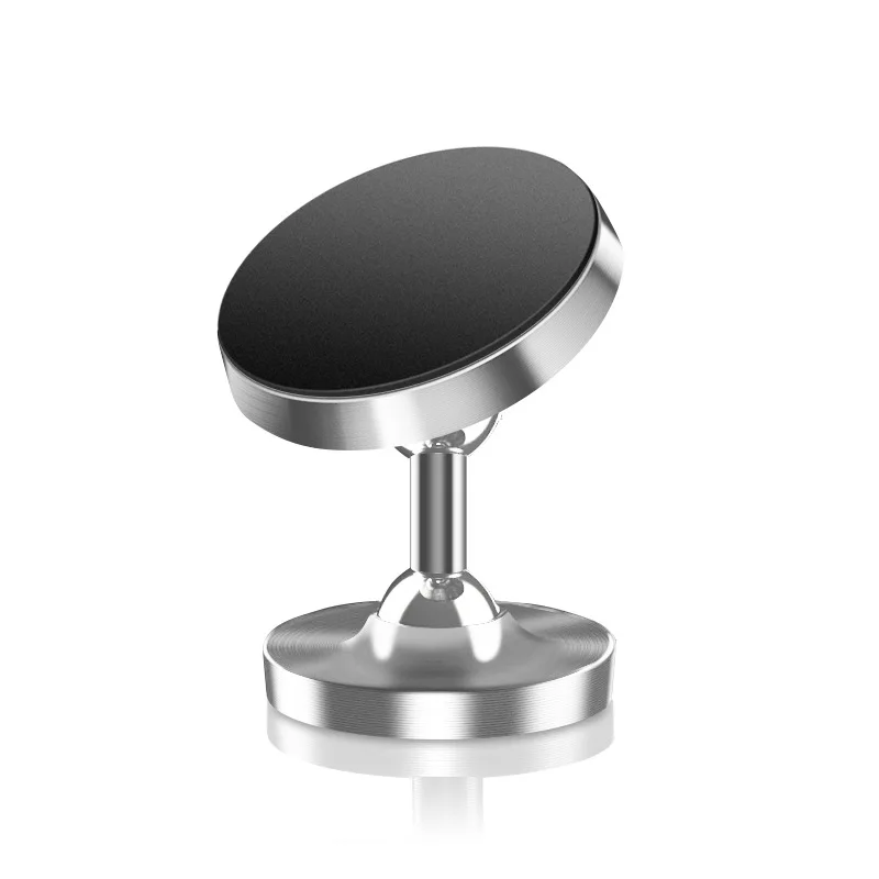 Универсальный магнитный автомобильный кронштейн, вращающийся на 360 градусов металлический кронштейн для IPhone, светящийся держатель в автомобиль для samsung - Цвет: Silver Silicone