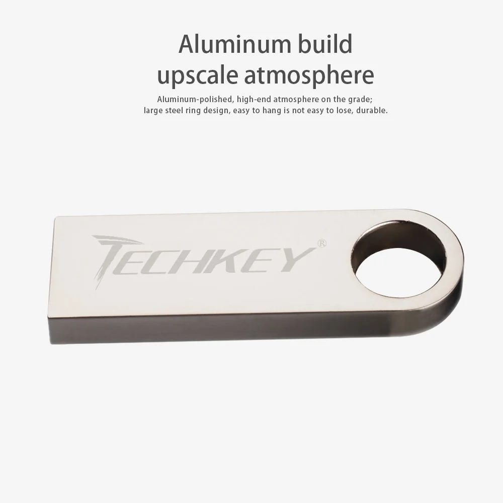 Usb флеш накопитель TECHKEY водонепроницаемый металлический серебристый флэш 64 ГБ 32 16