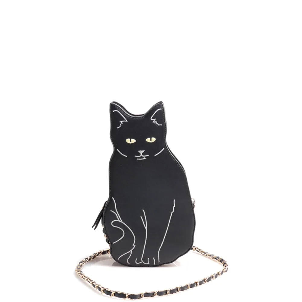New BLACK CAT novelty crossbody chain bag Women