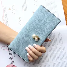 2017 spring and summer new Slim Wallet Purse Wallet long female Korean version of the simple and simple Student Wallet