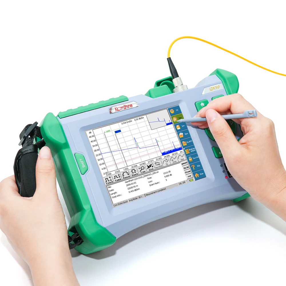 

Spanish Languages KOMSHINE QX50-MS Singlemode and Multimode 850/1300nm+1310/1550nm 21/19/30/28dB Come with FC+SC+LC Adaptors