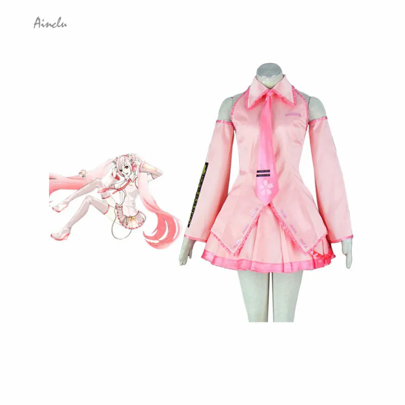 

Ainclu New Vocaloid Sakura Hatsune Miku Cosplay Costume with Free Shipping