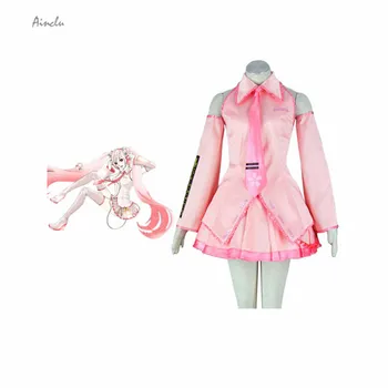 

Ainclu New Vocaloid Sakura Hatsune Miku Cosplay Costume with Free Shipping
