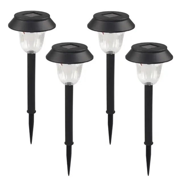 1 Set Of 4 Plastic Garden Led Color Changing Solar Lawn Lights 1 Set Of 4 Plastic Garden Led Color Changing Solar Lawn Lights Pathway Outdoor Path Party Lamp