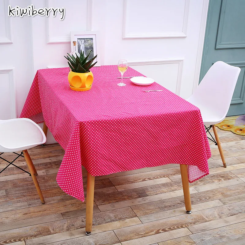 

Mordern Red Dot Printed Linen Dining Table Cloth For Home Rectangle Tablecloth Birthday Table Cover Nappe De Table Rectangulaire