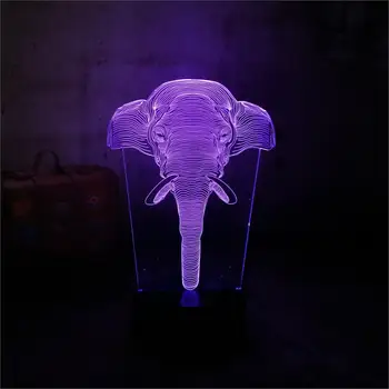 

Animal Elephant 3D LED RGB illusion Night Lights 7 Color Table Desk Sleep Lamp Bedroom Decor Birthday Party lamp Kids Baby Toys