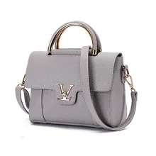 Nouvelle Marée D’épaule Simple Dames de Messager De Mode Sacs À Main de Haute Qualité V Verrouillage Solide Gris Casual Paquet Loui Sac Femmes Bolsas